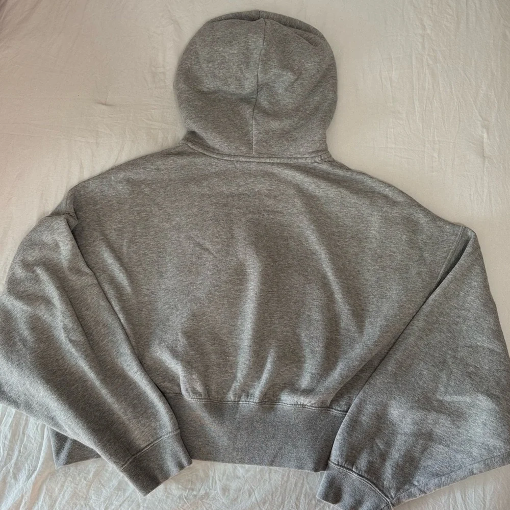 Nike Heather Gray Full-Zip Cropped Hoodie - Picture 4 of 4